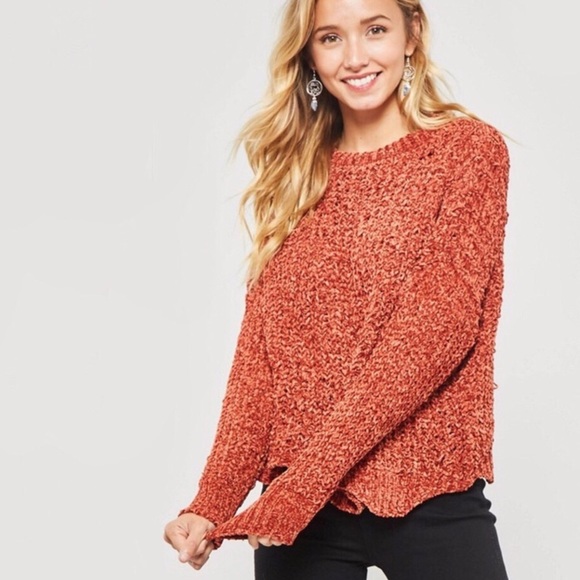 SALE! The Softest Chenille Scalloped Knit Sweater - Picture 5 of 5
